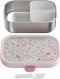 Mepal RVS bento lunchbox Campus - 750 ml - Broodtrommel met vakjes voor kinderen - Geschikt voor 4 boterhammen - Lunchbox RVS - Fairy Wonders