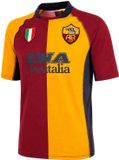 COPA - AS Roma 2001/02 Retro Voetbalshirt - Heren - Rood - Oranje - XL