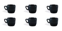 Excelsa Eclipse Set van 6 zwarte koffiekopjes, keramiek, inhoud 70 ml.