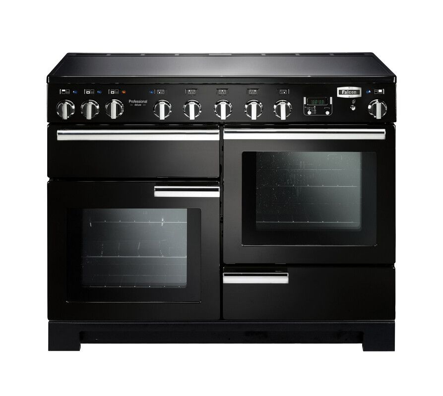 Falcon Professional Deluxe 110 Range Cooker - Induction Hob - Black & Chrome