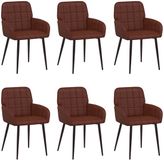 vidaXL Eetstoelen Kunstleer Glanzend Bruin 6 stuks