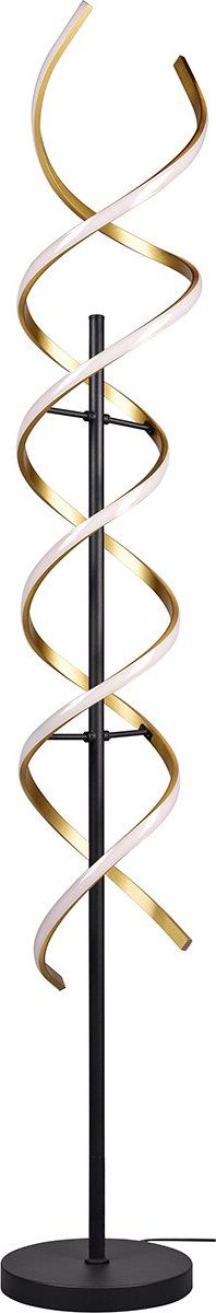 TRIO LEUCHTEN LED Vloerlamp - 32W - Aanpasbare Kleur - Dimbaar - Rond - Goud - Aluminium