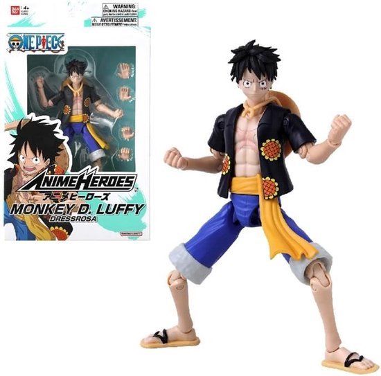 Bandai - Anime Heroes - One Piece - 17 cm Actiefiguur - Monkey D. Luffy (Dressrosa Version)