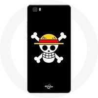 Maniacase Etui voor Huawei P8 One Piece Manga Death's Head Zwarte achtergrond