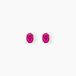 Boucles d'oreilles puces ovale or jaune rubis