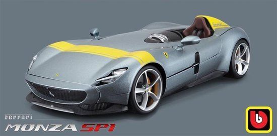 Bburago Ferrari Monza SP1 1:18 - Grijs Metallic / Geel
