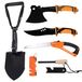 Outdoor Survival Kit 6-in-1 - Axe, folding shovel, folding saw, knife and flint