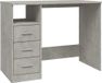Bureau avec tiroirs 102x50x76 cm bois traité gris béton