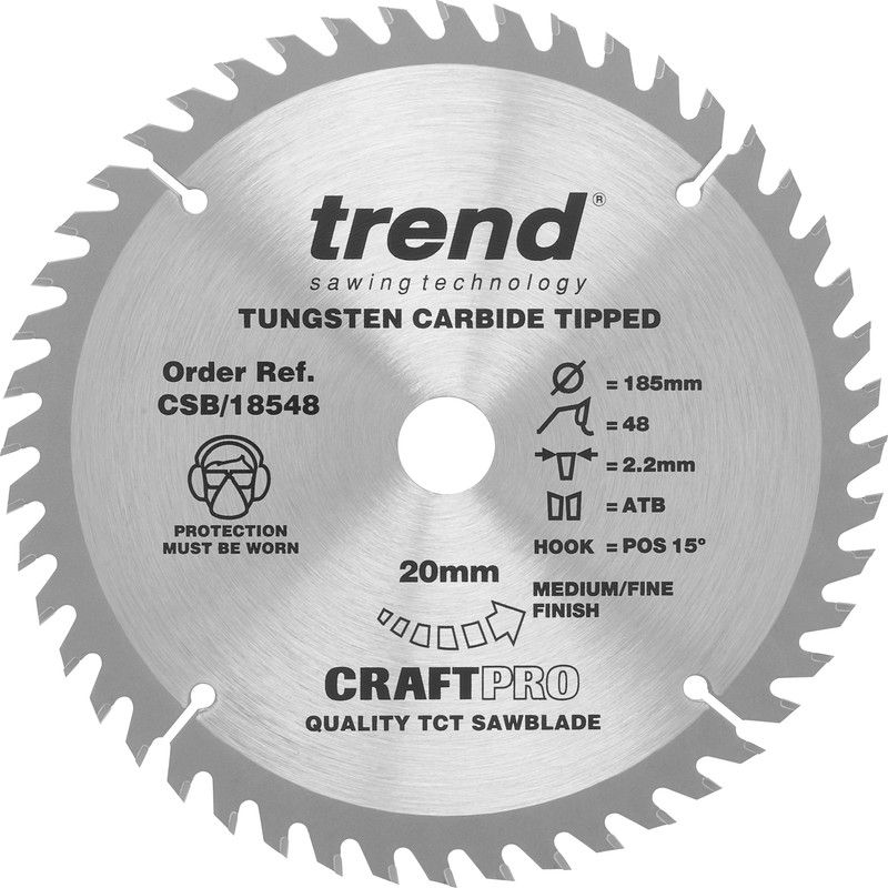Trend cirkelzaagblad 185x20x2,2mm 48T