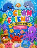 Cute Ocean Animals Coloring Book for Kids Ages 3–6