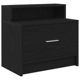 VidaXL Nachtkastjes 2 stuks met lade 51x31x47 cm zwart eikenkleurig