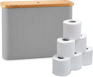 Relaxdays porte-rouleaux de réserve, pour 12 rouleaux de papier toilette, bambou, gris, 34,5 x 45 x 15 cm
