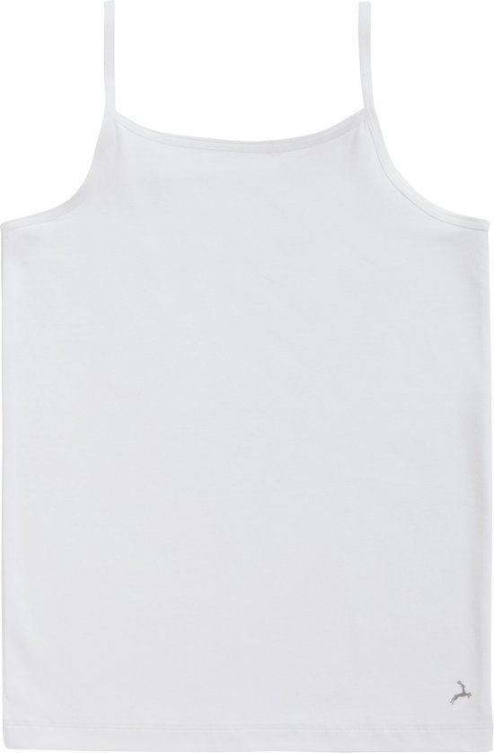 Ten Cate Basics organic cotton stretch spaghetti top wit voor Meisjes | Maat 170/176