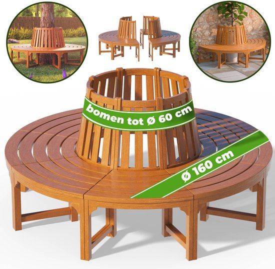 Casaria Boombank 360° - FSC®-Gecertificeerd Eucalyptushout – Bruin