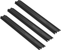 VEVOR Set Van 3 1-Kanaals Kabelbescherming Oprit Kabelbrug Tpr Slangenbrug 100 X 13 X 2 Cm Overloopbeveiliging 907 Kg (Per As) Draagvermogen Kabeloprit Antislip Uitvoering Ideaal voor Parkeerplaatsen