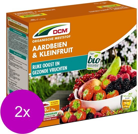 DCM Meststof Aardbei & Kleinfruit 40 m2 - Moestuinmeststoffen - 2 x 3 kg (Mg