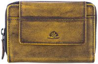 GREENBURRY portemonnee Destressed RV-Wallet RFID Dirty Yellow mosterdgeel