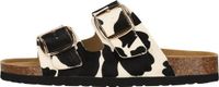 NOU Sandalen Reina Dames Wit-zwart Leer Platte Sandalen Maat 36
