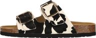 NOU Sandalen Reina Dames Wit-zwart Leer Platte Sandalen Maat 36