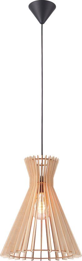 Nordlux Groa Hanglamp E27 Naturel | Hout | 34x34x41.40 cm