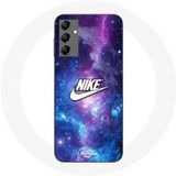 Nike Hoesje voor Samsung Galaxy A14 5G Logo Wit Gekleurde Ruimte Maniacase