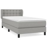 vidaXL Boxspringbed met matras, stof, lichtgrijs, 180x200 cm