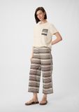 comma - Gestreepte tricot culotte met opengewerkt zigzagpatroon