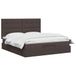 vidaXL Ottoman bed met matras, donkerbruin, 140 x 200 cm, gestoffeerd