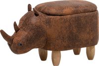 Beliani RHINO - Hocker - Lichtbruin - Kunstleer