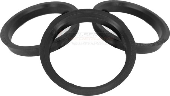 Wielservicenederland Centreerringen - 66.6/71.6 mm - Zwart - Set van 4
