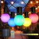 M mimotec - 6,5 m led-lichtketting op zonne-energie voor buiten, RGB, dimbaar, 10 lampen, IP54 waterdicht, decoratie voor tuin, terras, gevel en terras