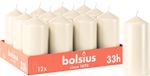 Bolsius Gladde Stompkaarsen - 12 Stuks - Ivoor - 12 cm - 33 Branduren
