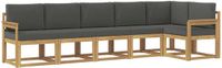 vidaXL - Buiten - bank - set - 6 - st - Wit - en - antracietkleurig - Polyester