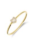 Lucardi Dames 14 karaat geelgouden ring met hart met zirkonia
