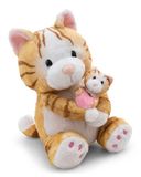 62843 NICI 62843 Kat van 20 cm met kitten van 6 cm, bruin