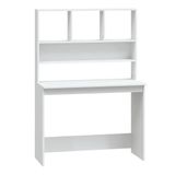 vidaXL Bureau met schappen 102x45x148 cm bewerkt hout wit