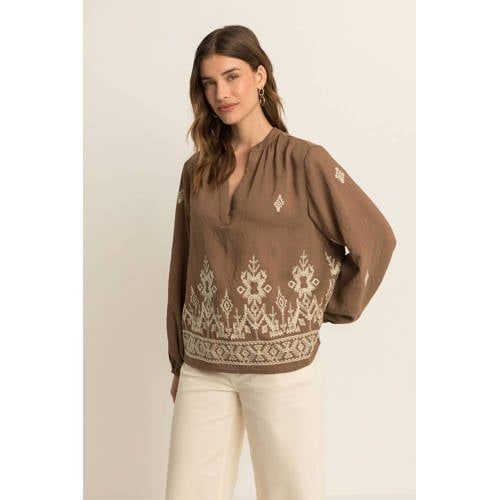 Expresso Green Embroidered Blouse