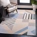 Safavieh Orwell ORW396 Tapijt voor binnen, rechthoekig, geweven, 122 x 183 cm, voor woonkamer, slaapkamer of elk interieur, beige/blauw