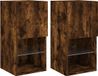 vidaXL Tv-meubelen 2 stuks LED-verlichting 30,5x30x60 cm gerookt eiken