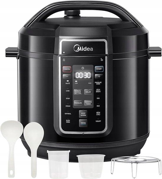 Midea 9-in-1 Snelkookpan - 6L - Zwart - 9 Programma's - MY-CS6037WP