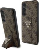 Coque arrière pour Samsung Galaxy S24 Plus - Grip Stand 4G - Triangle Strass - Marron