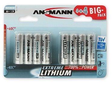 Ansmann Lithium AA Batterijen - 8 stuks
