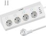 SURIGHT 8-in-1 hoekcontactdoos stekkerdoos met 4 USB - Meervoudig stopcontact van 2