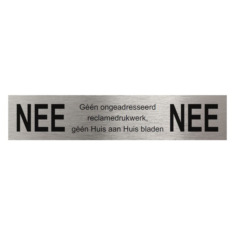 Stoer! Nee/Nee Plaatje Rvs Zelfklevend - 45005520