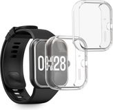 kwmobile 2x smartwatch hoes geschikt voor Xiaomi Redmi Watch 4 hoesje - Siliconen sporthorloge cover - Activity tracker case in transparant