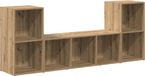 vidaXL TV-meubelset, wandmontage, 3-delig, bruin, technisch hout