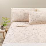 Caleffi - Tweepersoonsbedset van 100% katoen, 240 x 280 cm, hoeslaken voor tweepersoonsbed, matrasbeschermers 180 x 200 cm, voor matrassen met een hoogte van 25 cm, 2 kussenslopen van 50 x 80 cm