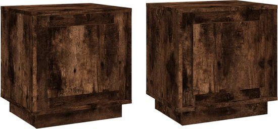 vidaXL Nachtkastjes 2 stuks 44x35x45 cm bewerkt hout gerookt eikenkleurig
