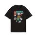 PUMA Flagrant Foul relaxed T-shirt met basketballer voor Heren, Zwart, Maat 9-10Y