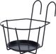 Merkloos Koopman International Balkon bloempothouder - bloembak met ophanging - zwart metaal - 17 cm - rond